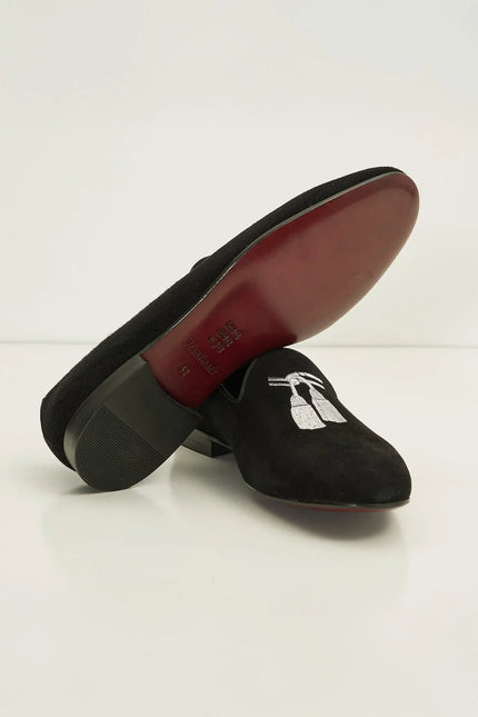 Tassels Formal Leather Loafer - Black Suede - Ron Tomson