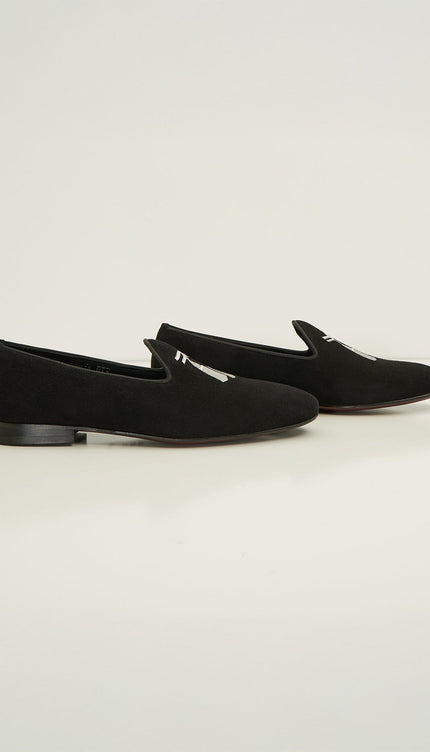 Tassels Formal Leather Loafer - Black Suede - Ron Tomson