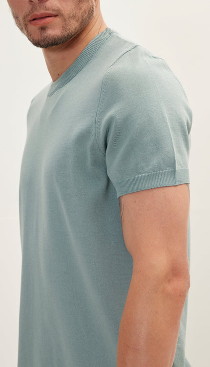 Teal Green Knitted T-Shirt - Ron Tomson