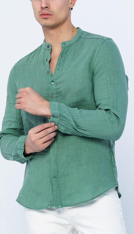 Teal Green Linen Shirt - Ron Tomson