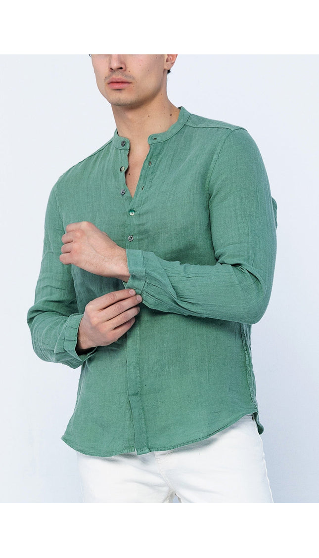 Teal Green Linen Shirt - Ron Tomson