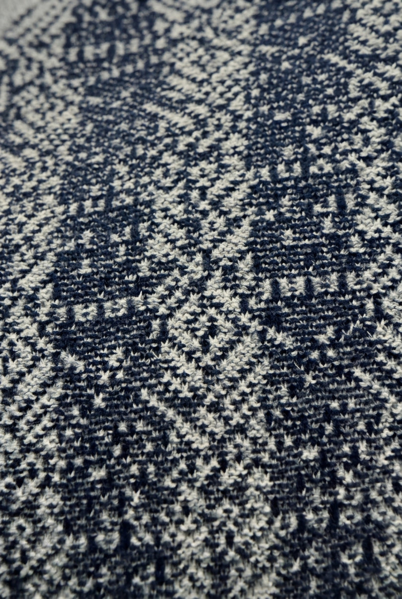 Textured Knit Polo Shirt - Navy - Detail