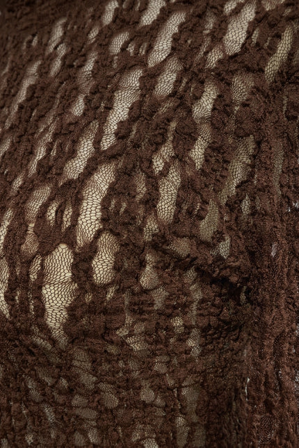 Textured Long-Sleeve Top - Brown - Detail