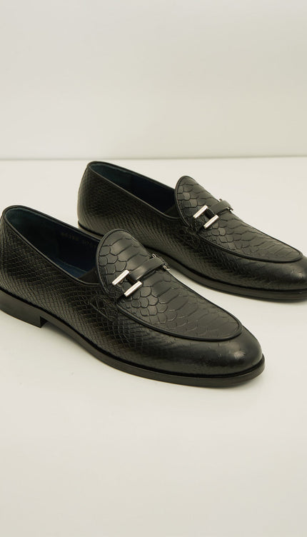 The Croc Classic Leather Loafer - Black - Ron Tomson