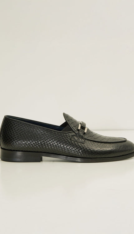 The Croc Classic Leather Loafer - Black - Ron Tomson