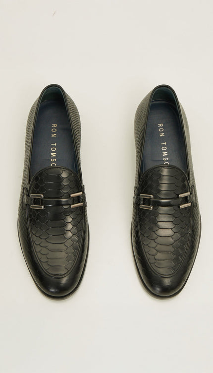 The Croc Classic Leather Loafer - Black - Ron Tomson