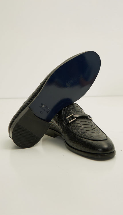 The Croc Classic Leather Loafer - Black - Ron Tomson