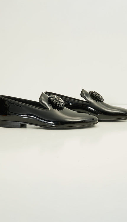 The Crystal Jewel Formal Leather Loafer - Black Patent - Ron Tomson