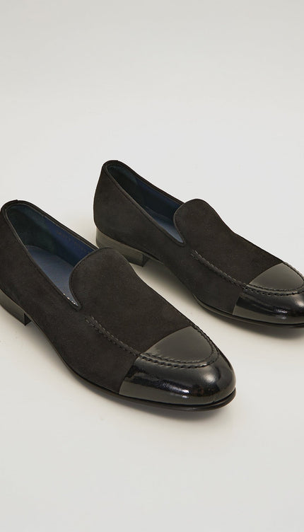 The ''Dipped Toe'' Formal Leather Loafer - Black - Ron Tomson