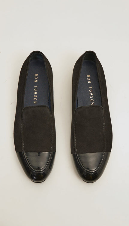 The ''Dipped Toe'' Formal Leather Loafer - Black - Ron Tomson