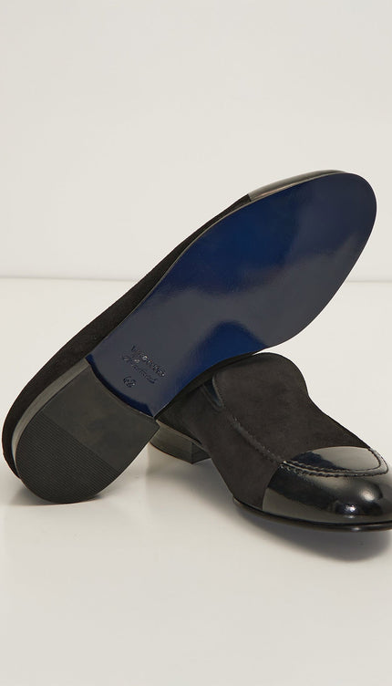 The ''Dipped Toe'' Formal Leather Loafer - Black - Ron Tomson