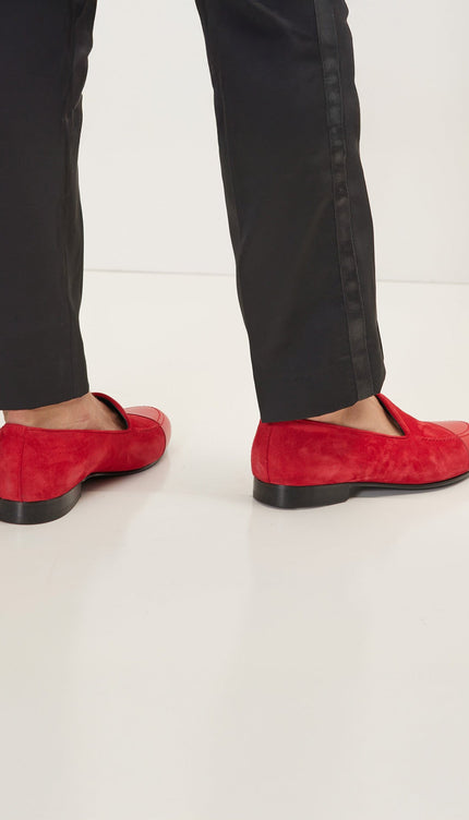 The ''Dipped Toe'' Formal Leather Loafer - Valentine Red - Ron Tomson