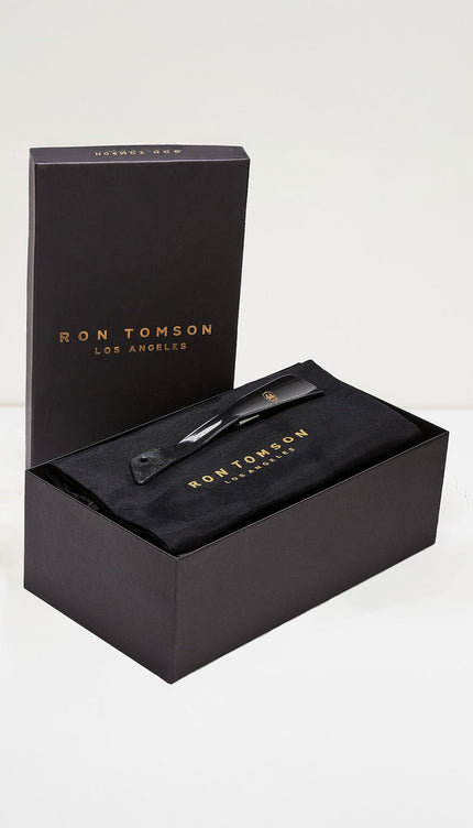 The Formal Leather Cap Toe Derby Shoes - Black Suede - Ron Tomson