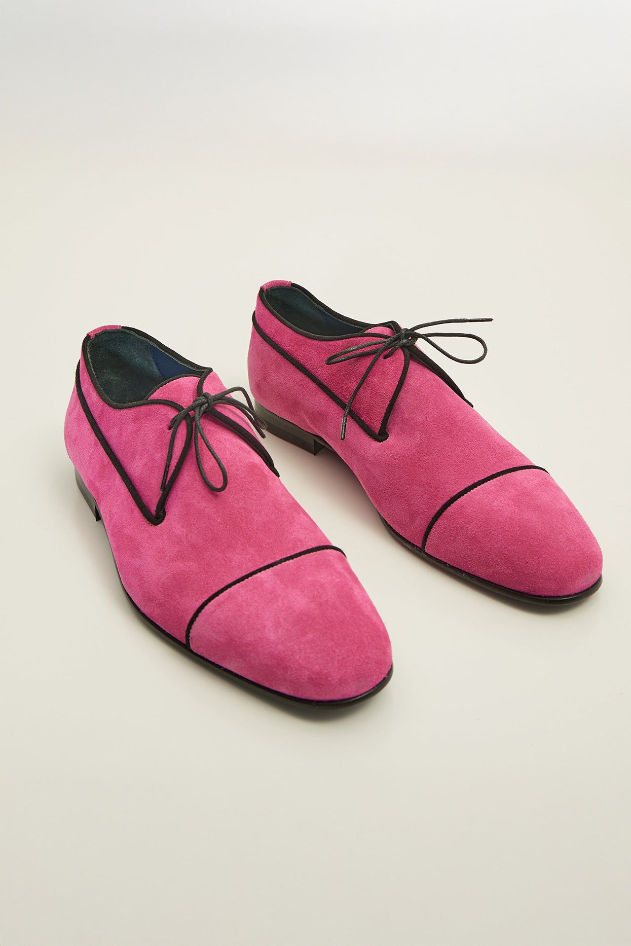 Men's Lambskin Suede Cap Toe Derby - PINK | Ron Tomson PINK / EU 40 US 8.5 Men's Lambskin Suede Cap Toe Derby - PINK | Ron Tomson PINK / EU 40 US 8.5