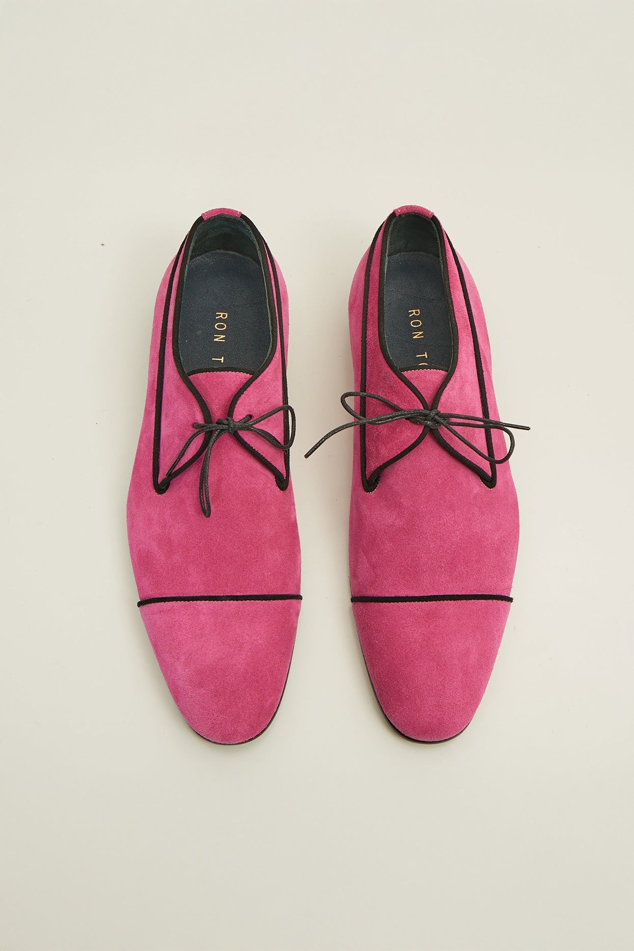 Men's Suede Cap Toe Derby Shoes - Pink Men's Suede Cap Toe Derby Shoes - Pink