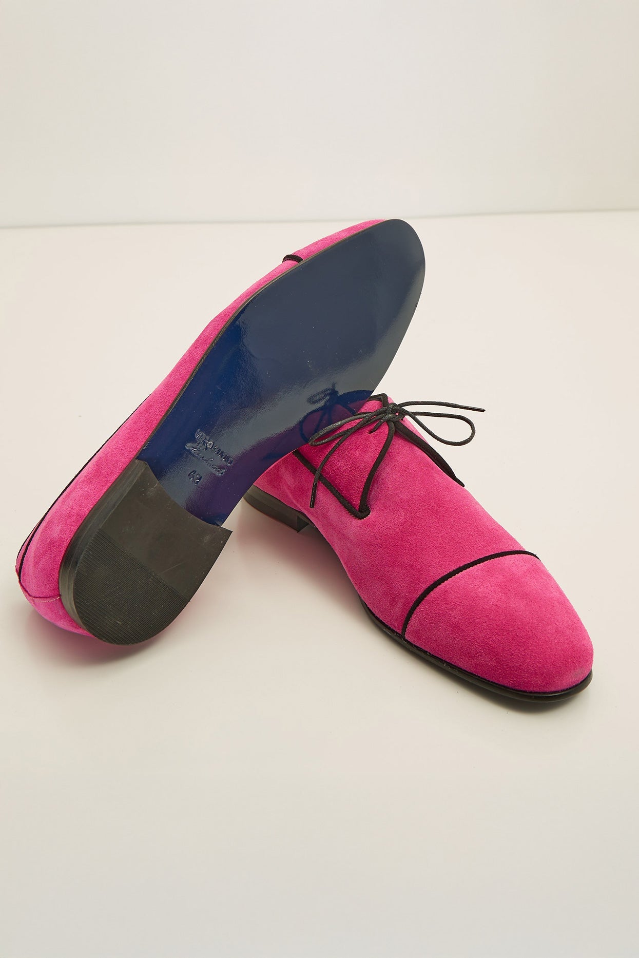 Men's Lambskin Suede Cap Toe Derby - PINK | Ron Tomson PINK / EU 40 US 8.5 Men's Lambskin Suede Cap Toe Derby - PINK | Ron Tomson PINK / EU 40 US 8.5