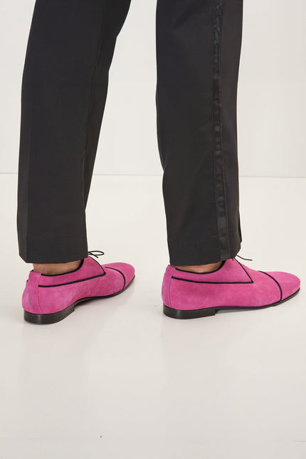 The Formal Leather Cap Toe Derby Shoes - Pink Suede - Ron Tomson