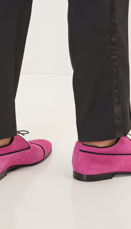 The Formal Leather Cap Toe Derby Shoes - Pink Suede - Ron Tomson