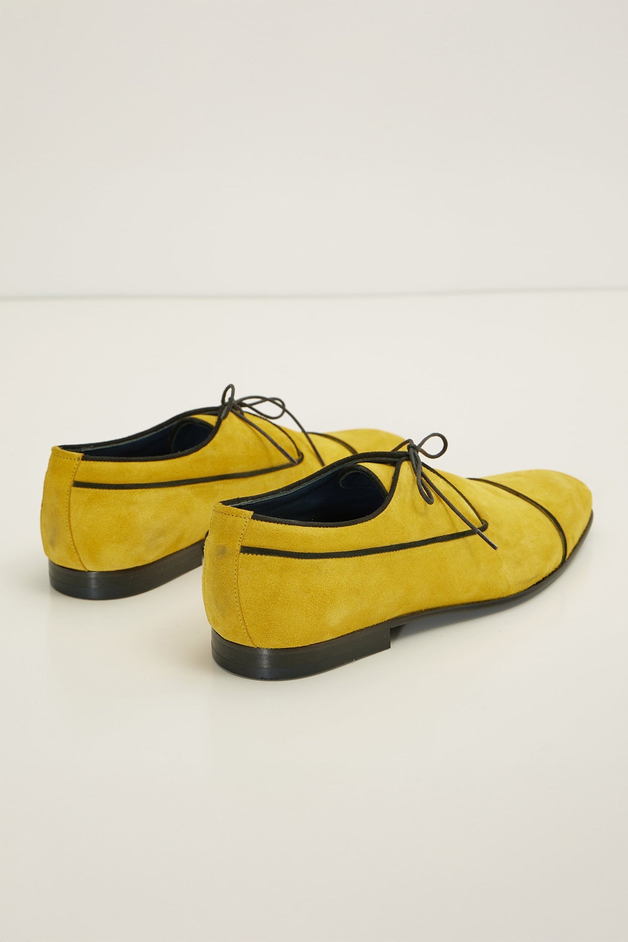 Men's The Formal Leather Cap Toe Derby Shoes - Yellow Suede