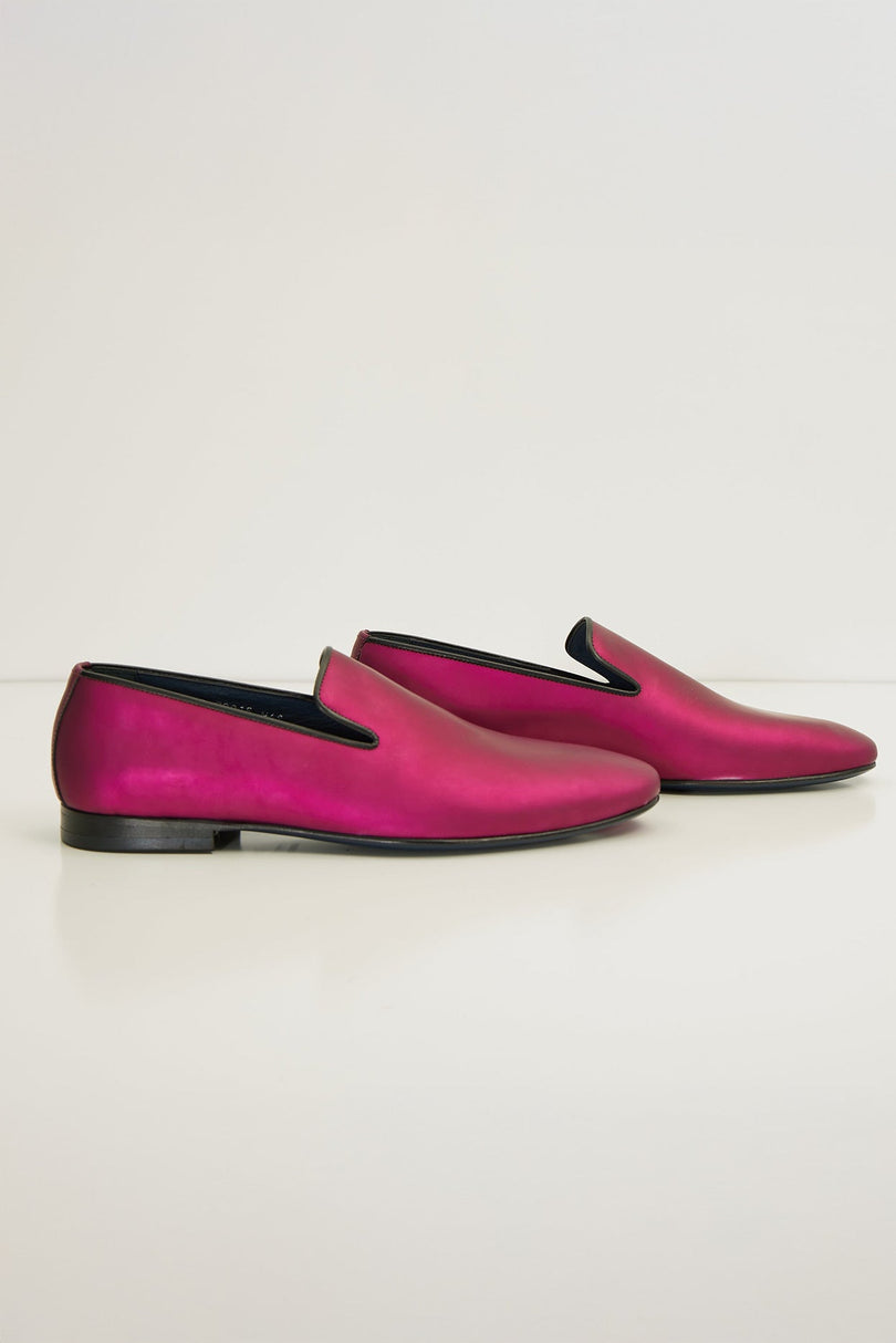 The Formal Leather Loafer - Metallic Fuchsia - Ron Tomson