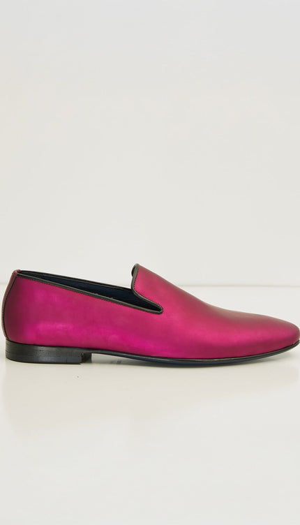 The Formal Leather Loafer - Metallic Fuchsia - Ron Tomson