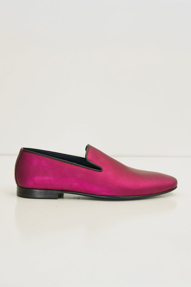 The Formal Leather Loafer - Metallic Fuchsia - Ron Tomson