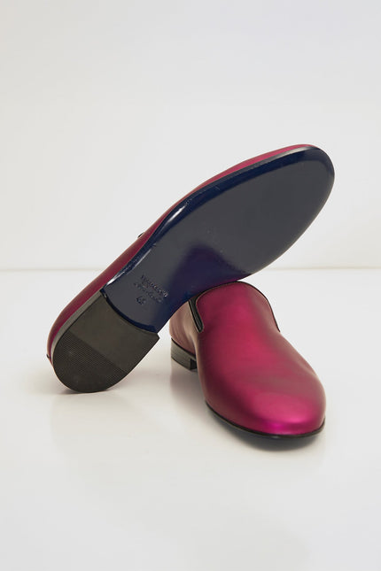 The Formal Leather Loafer - Metallic Fuchsia - Ron Tomson