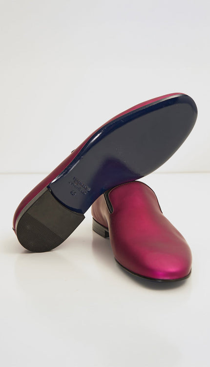 The Formal Leather Loafer - Metallic Fuchsia - Ron Tomson