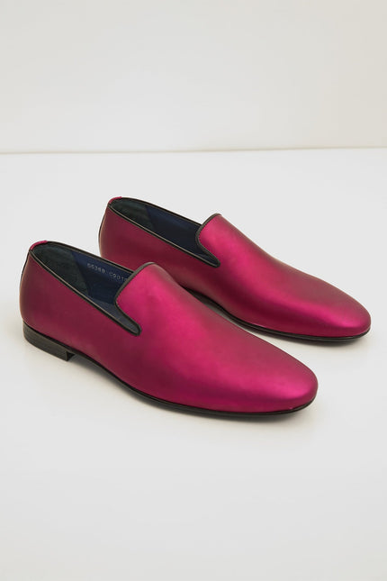 The Formal Leather Loafer - Metallic Fuchsia - Ron Tomson