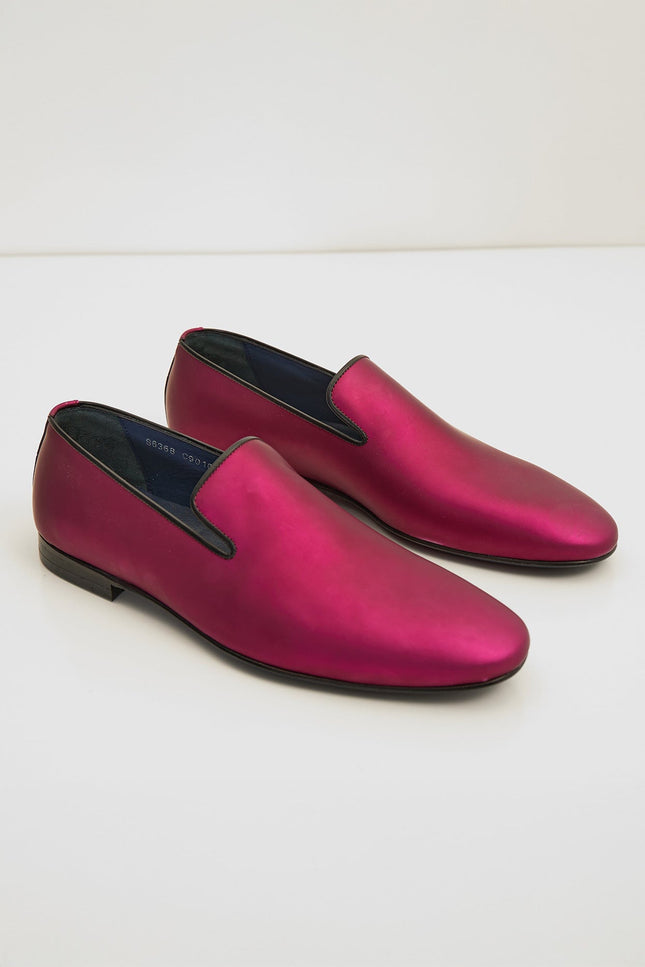 The Formal Leather Loafer - Metallic Fuchsia - Ron Tomson
