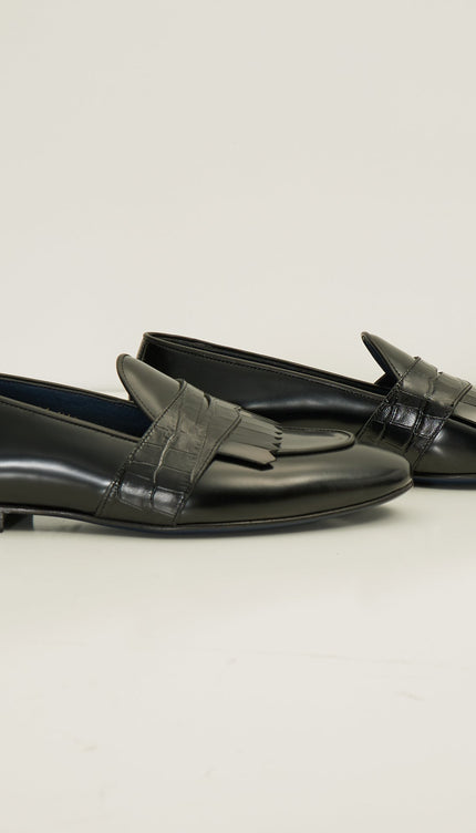 The Kilted Loafer Genuine Leather - Black - Ron Tomson