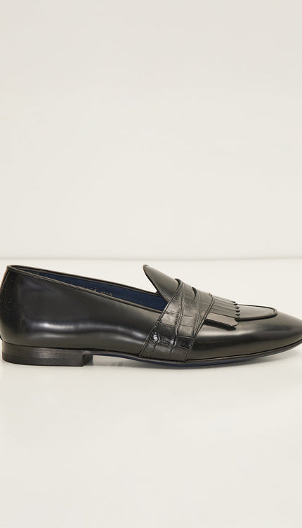 The Kilted Loafer Genuine Leather - Black - Ron Tomson