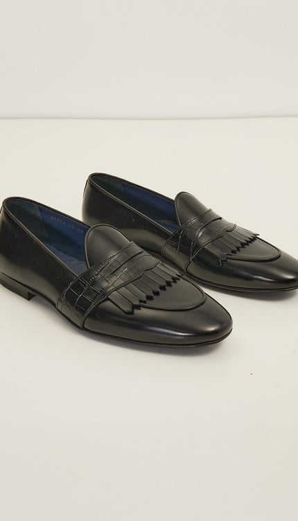 The Kilted Loafer Genuine Leather - Black - Ron Tomson