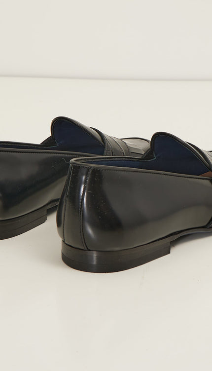 The Kilted Loafer Genuine Leather - Black - Ron Tomson