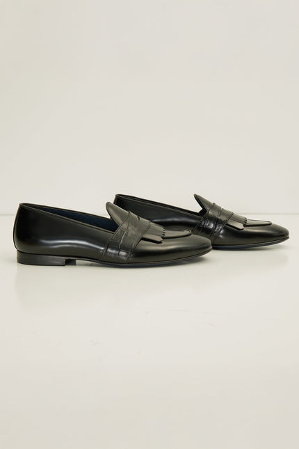 The Kilted Loafer Genuine Leather - Black - Ron Tomson