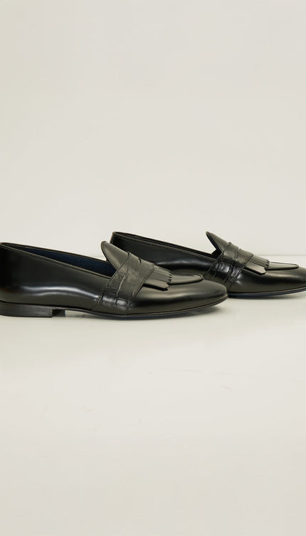 The Kilted Loafer Genuine Leather - Black - Ron Tomson