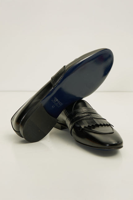 The Kilted Loafer Genuine Leather - Black - Ron Tomson