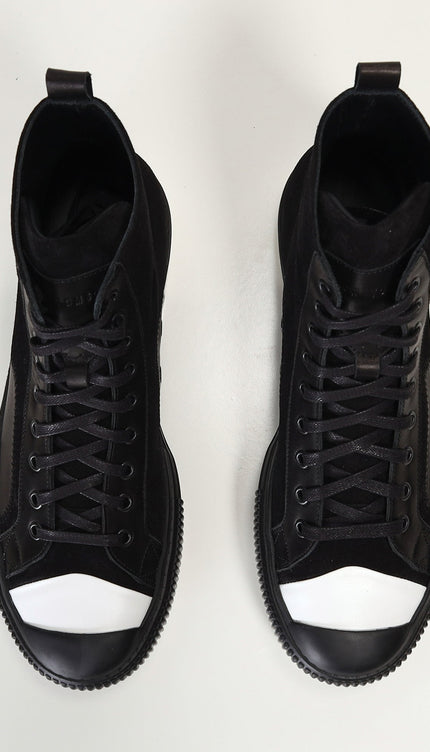 The King Leather and Suede High Tops - Black Suede - Ron Tomson
