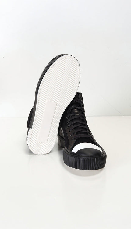 The King Leather and Suede High Tops - Black Suede - Ron Tomson