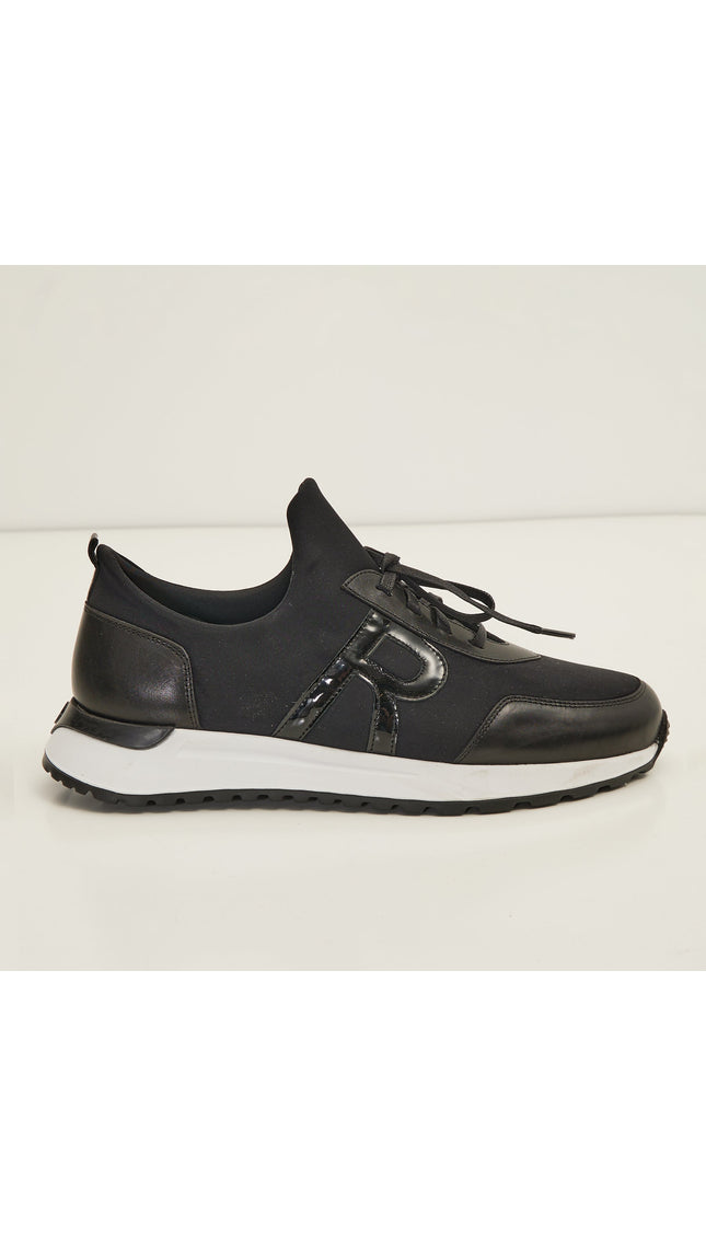 The Neoprene And Leather Slip On Racers - Black - Ron Tomson