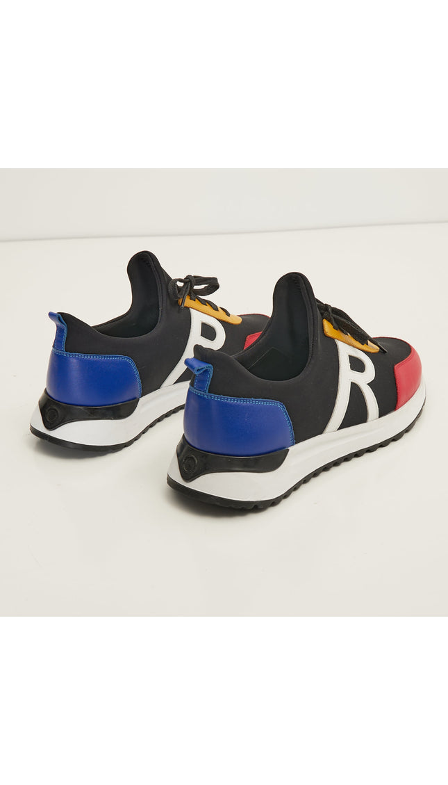 The Neoprene And Leather Slip On Racers - Multi Color - Ron Tomson