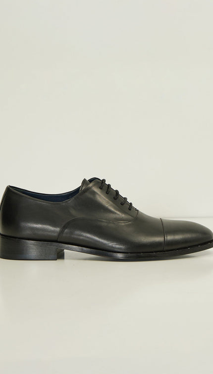 The Studded Cap Toe Oxfords Polished Leather - Black - Ron Tomson