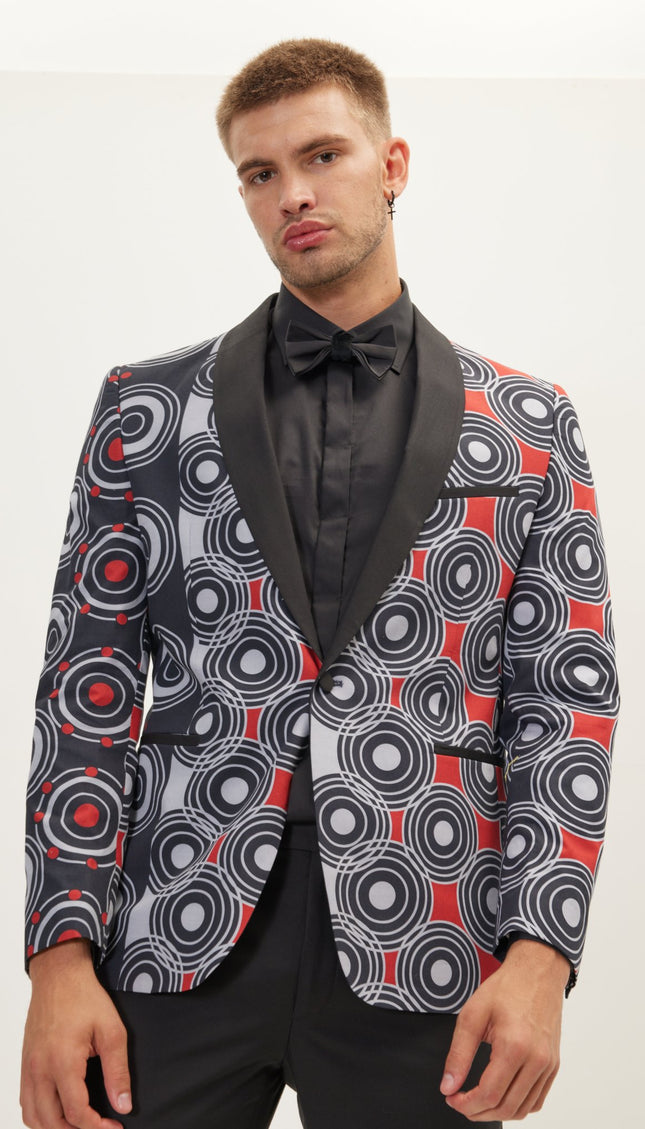 The Warrior Shawl Lapel Tuxedo Jacket- Black - Ron Tomson