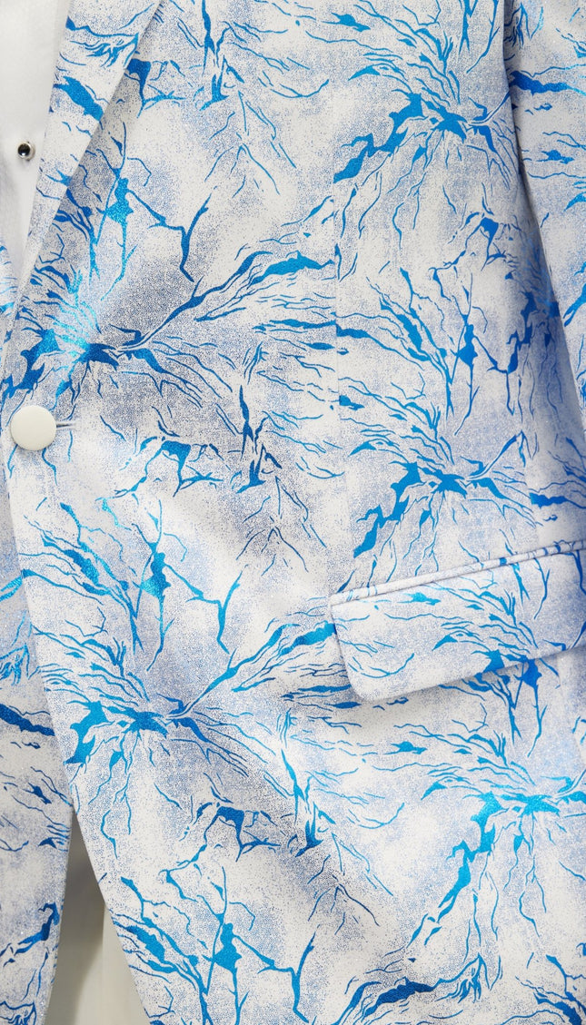 The Wet Look Electric Tuxedo Jacket - White Sax - Ron Tomson