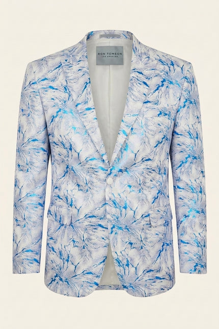 The Wet Look Electric Tuxedo Jacket - White Sax - Front (Alt)