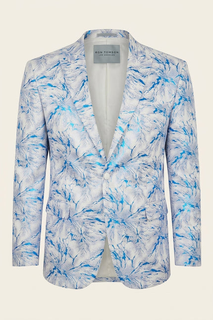 The Wet Look Electric Tuxedo Jacket - White Sax - Front