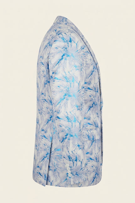The Wet Look Electric Tuxedo Jacket - White Sax - Side