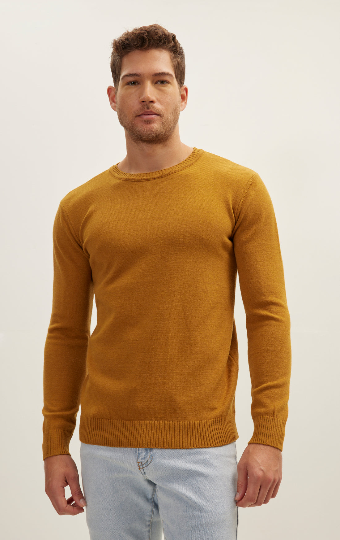 Classic Crew Neck Sweater - Mustard