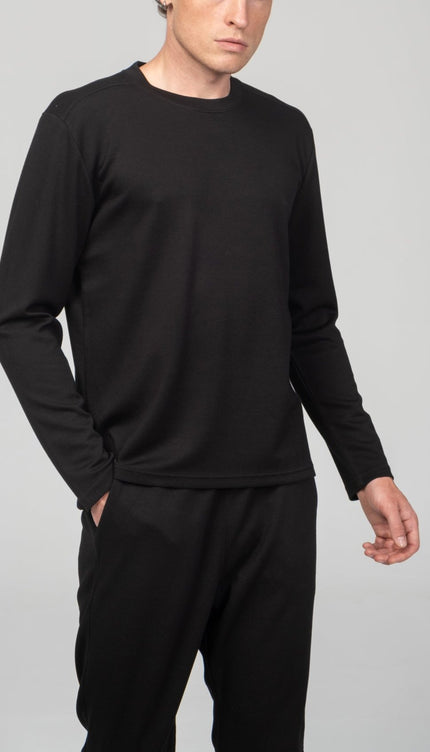 True Classic Long Sleeve Sweater - Black - Ron Tomson