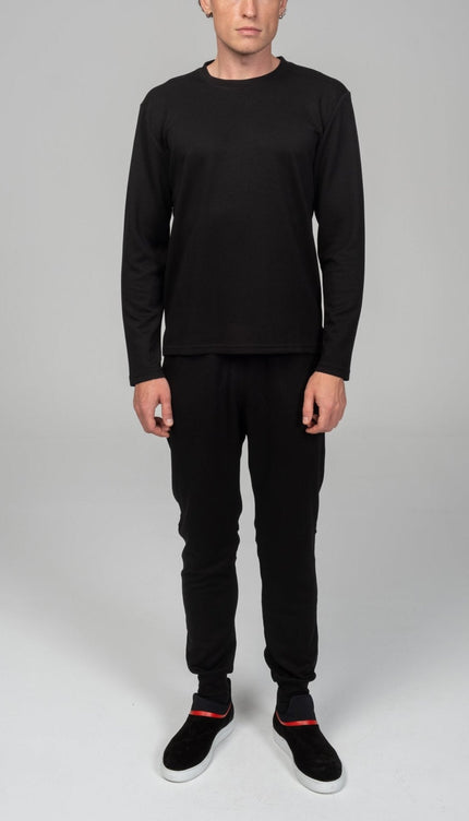 True Classic Long Sleeve Sweater - Black - Ron Tomson